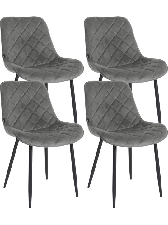 Sæt med 4 stole Springs Velvet, grå Sæt med 4 stole Springs Velvet, grå