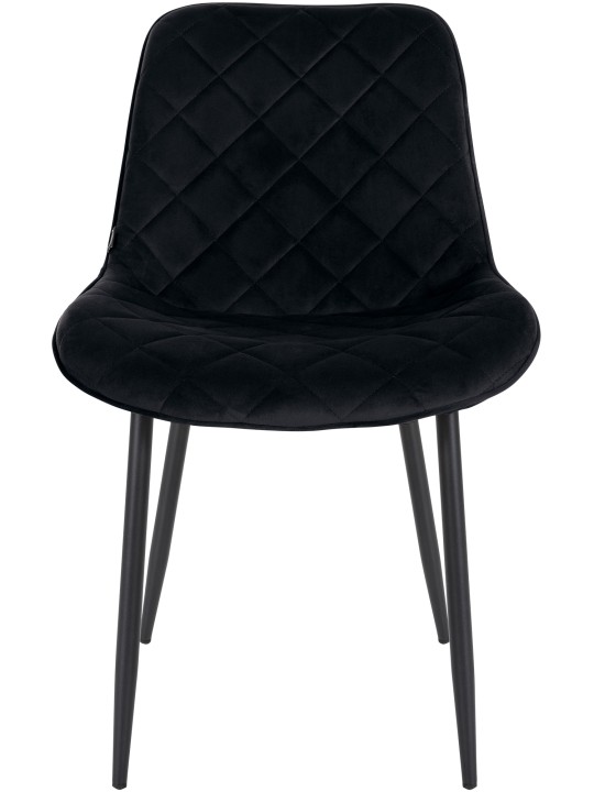 Sæt med 4 stole Springs Velvet, sort