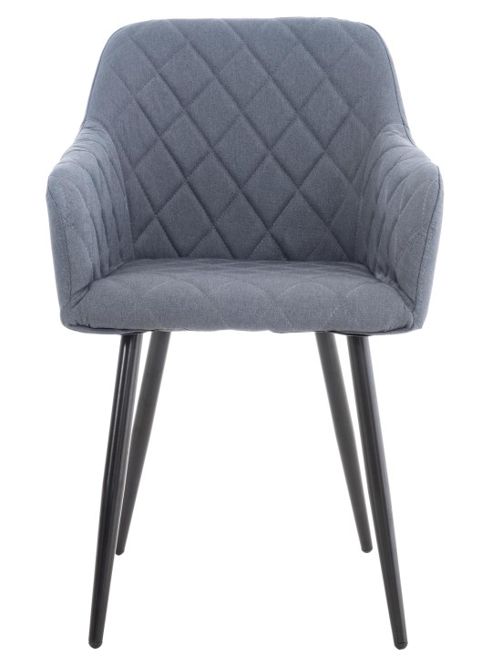 Sæt med 2 spisestuestole Shila stof, mørkegrå