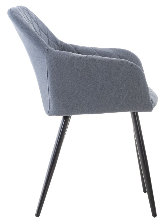 Sæt med 2 spisestuestole Shila stof, mørkegrå