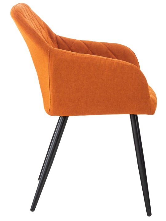 Sæt med 2 spisestuestole Shila stof, orange