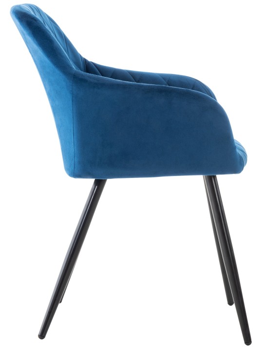 Sæt med 2 spisestuestole Shila velvet, blå