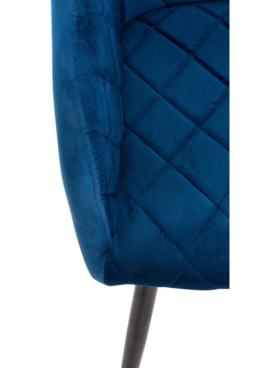 Sæt med 2 spisestuestole Shila velvet, blå