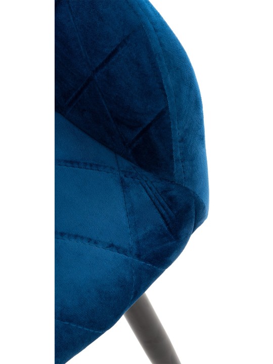 Sæt med 2 spisestuestole Shila velvet, blå