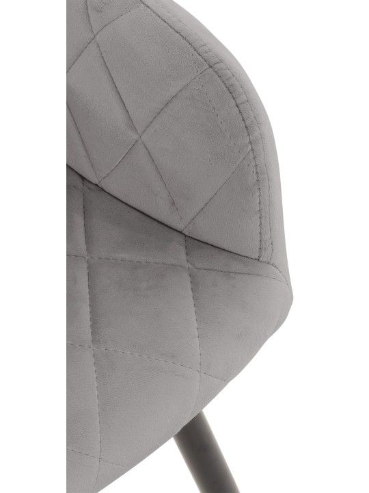 Sæt med 2 spisestuestole Shila velvet, grå