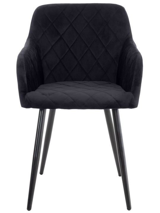 Sæt med 2 spisestuestole Shila velvet, sort