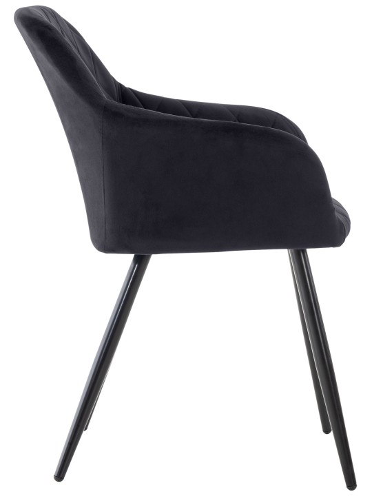 Sæt med 2 spisestuestole Shila velvet, sort