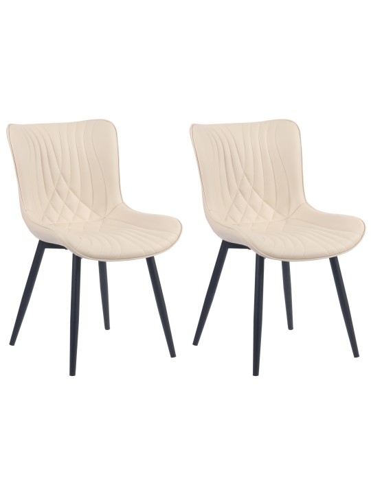 Sæt med 2 stole Brady imiteret læder, creme Sæt med 2 stole Brady imiteret læder, creme