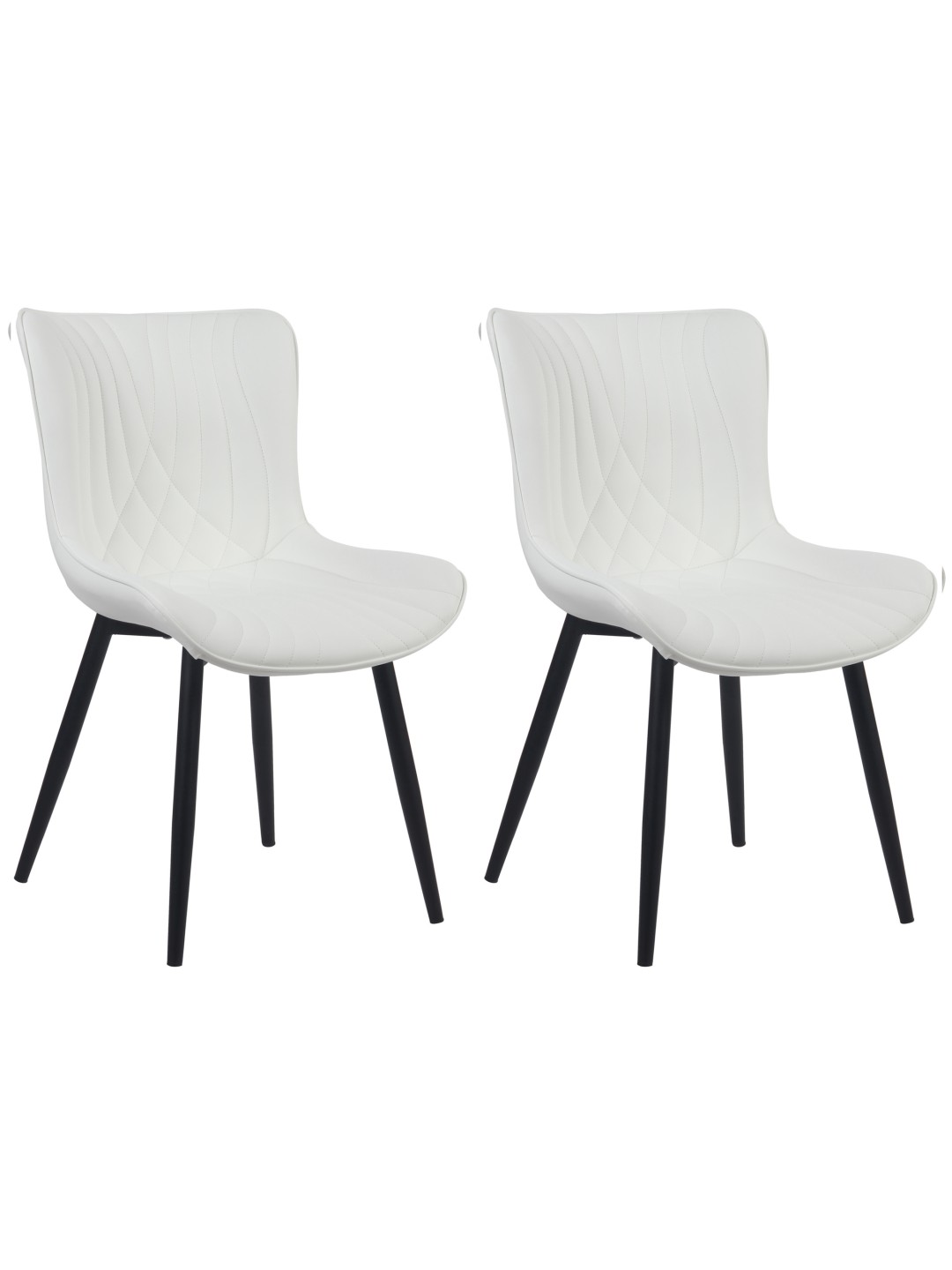 Sæt med 2 stole Brady imiteret læder, hvid