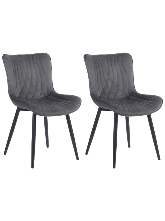 Sæt med 2 stole Brady velvet, mørkegrå Sæt med 2 stole Brady velvet, mørkegrå