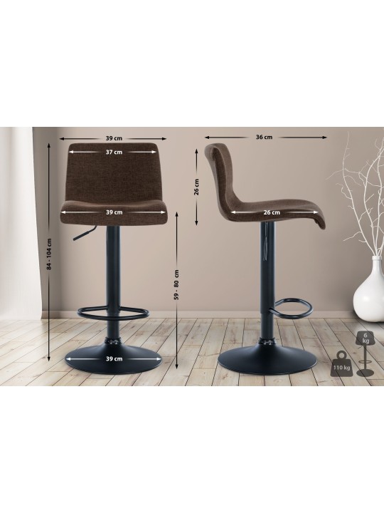 Barstol Branford stof, brun Barstol Branford stof, brun