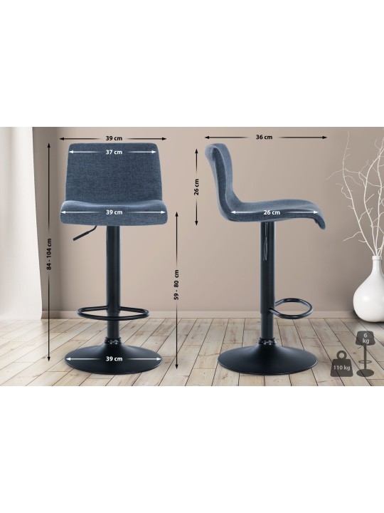 Barstol Branford stof, blå