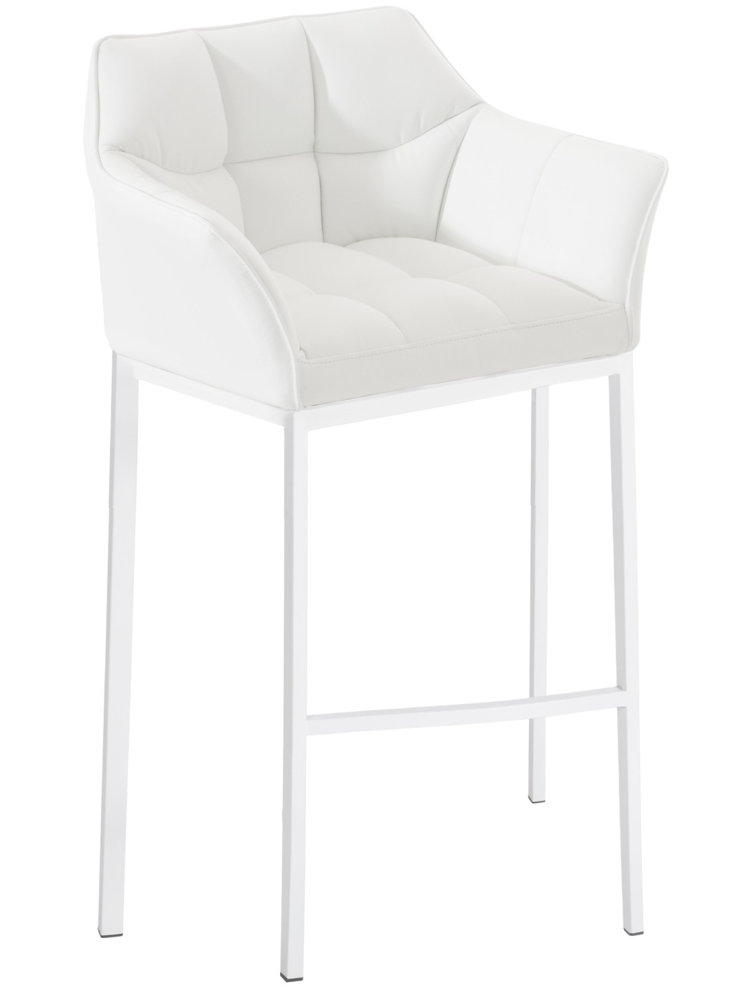 Barstol Damaso med 4 fods stel, hvid