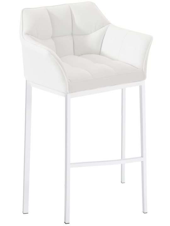 Barstol Damaso med 4 fods stel, hvid