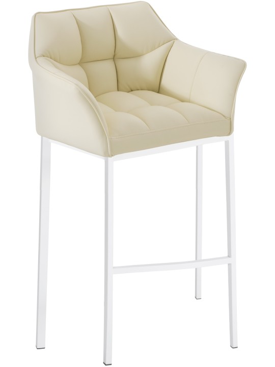 Barstol Damaso med 4 fods stel, creme