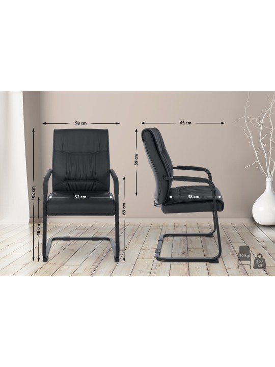 XL besøgsstol Anubis, sort/sort XL besøgsstol Anubis, sort/sort