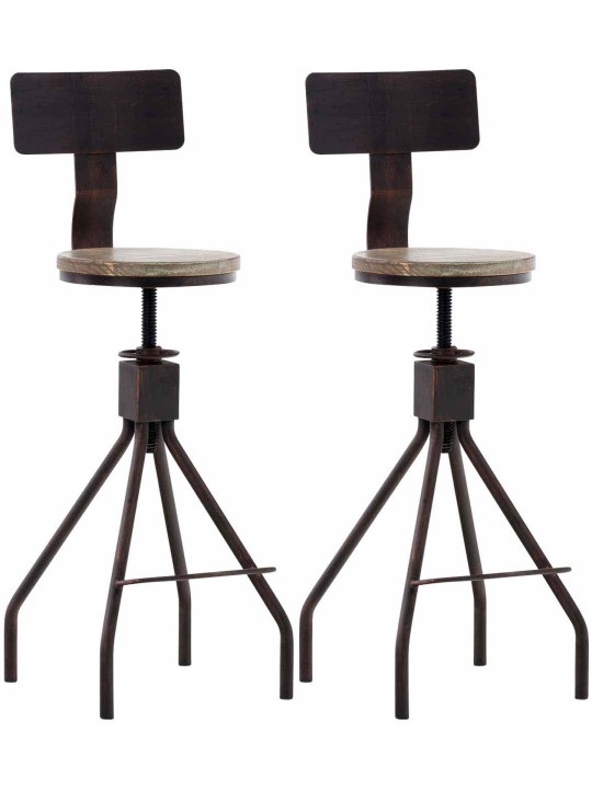 Sæt med 2 barstole Elko, bronze