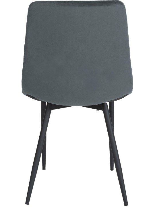Sæt med 4 stole Telde fløjl, mørkegrå