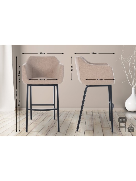 Barstol Monea B filt, taupe