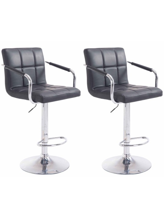 Sæt med 2 barstole Lucy V2 krom, sort
