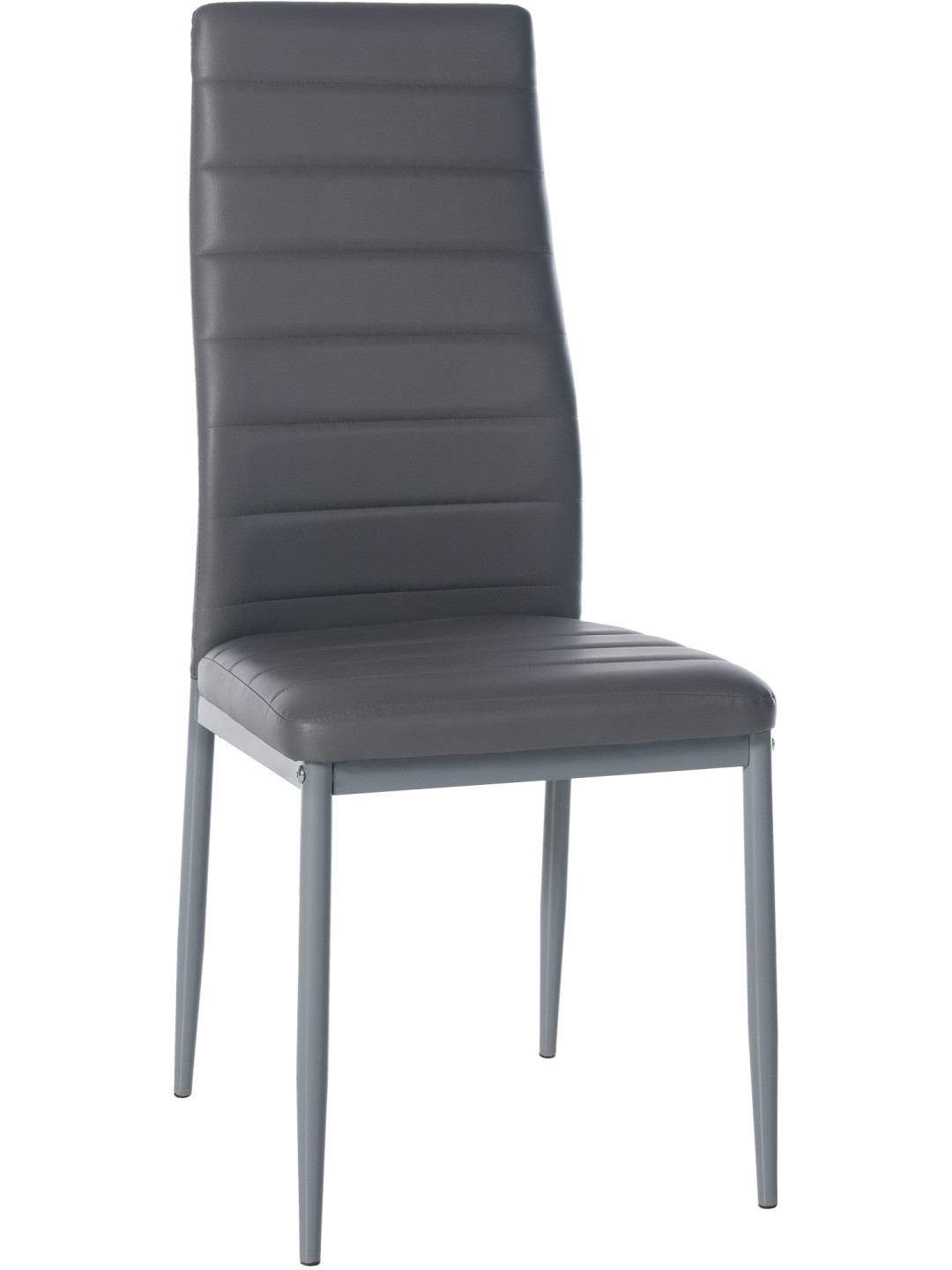 Mayfair spisestuestol i imiteret læder, grå