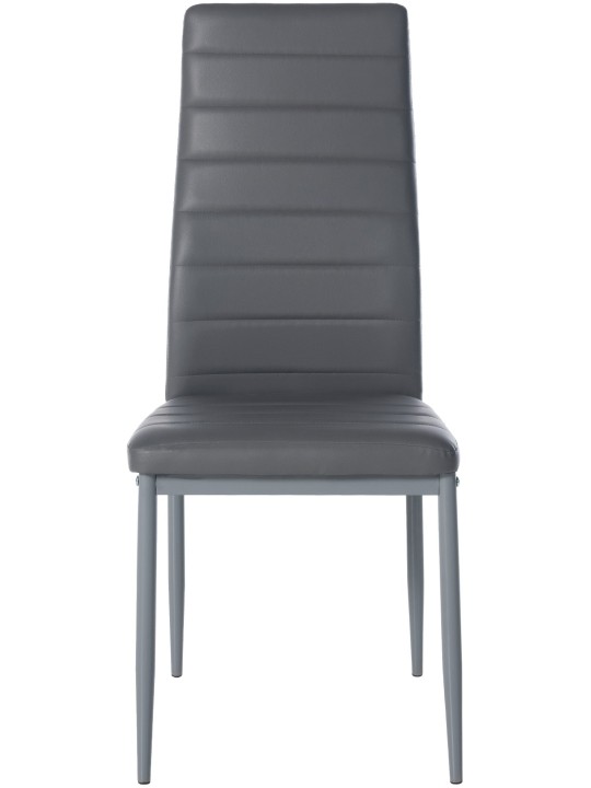 Mayfair spisestuestol i imiteret læder, grå