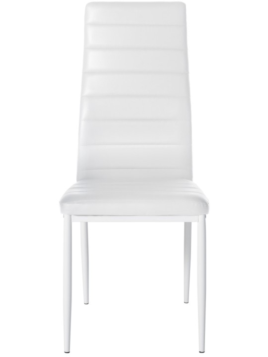Sæt med 4 spisestuestole Mayfair imiteret læder, hvid