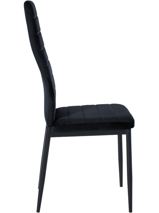 Sæt med 4 spisestuestole Mayfair velvet, sort