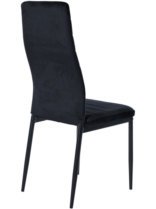 Sæt med 4 spisestuestole Mayfair velvet, sort