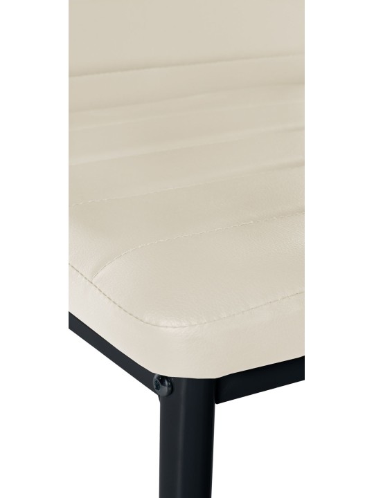 Sæt med 6 spisestuestole Mayfair imiteret læder, creme Sæt med 6 spisestuestole Mayfair imiteret læder, creme