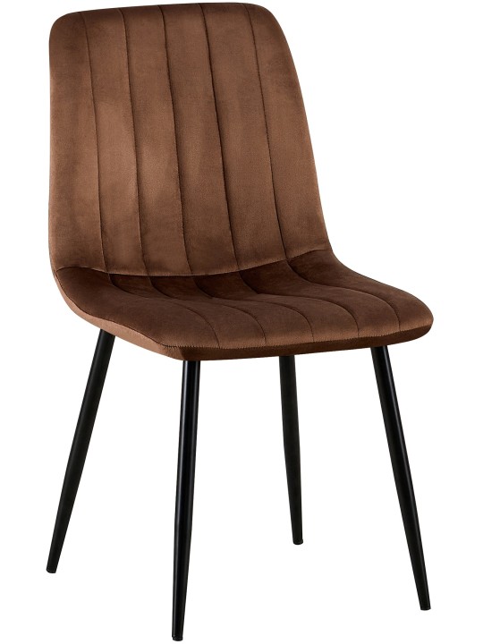 Stol Dijon fløjl, brun