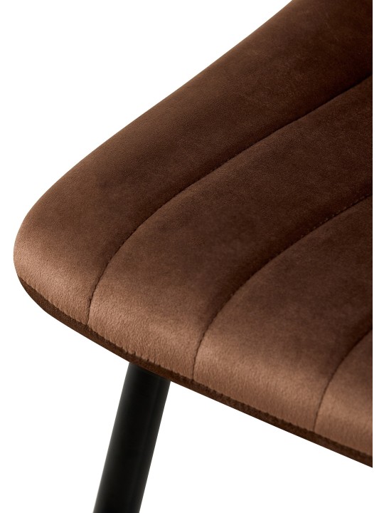 Stol Dijon fløjl, brun