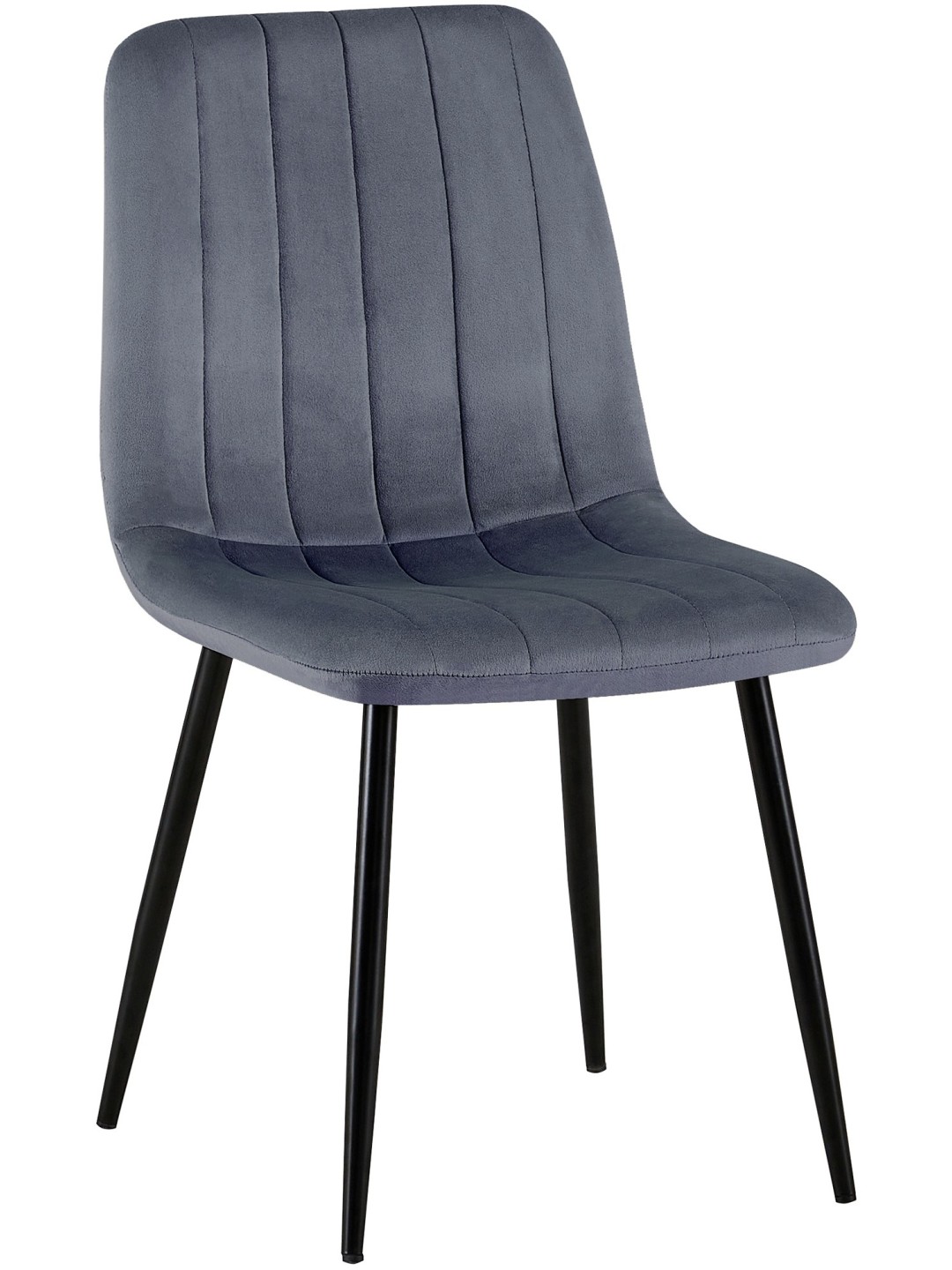 Stol Dijon fløjl, mørkegrå