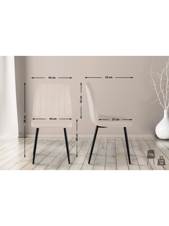 Stol Dijon fløjl, creme Stol Dijon fløjl, creme