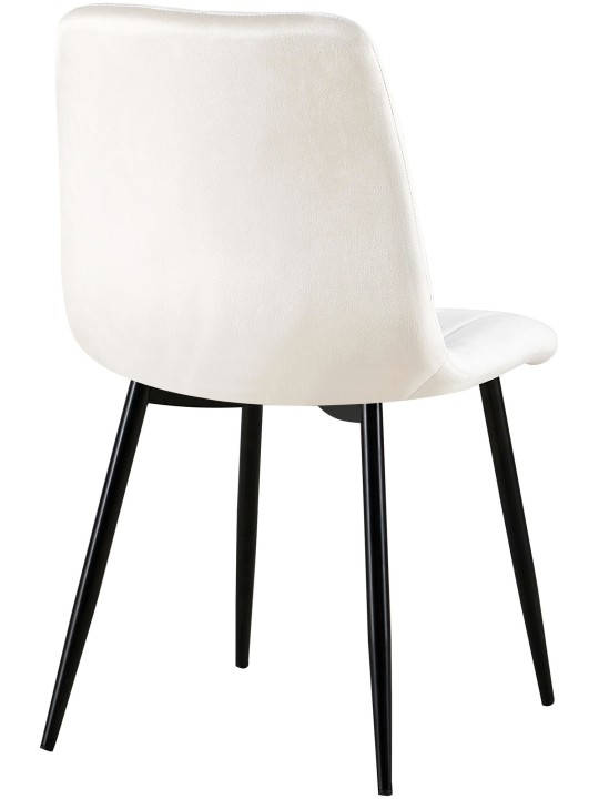 Stol Dijon fløjl, cremehvid