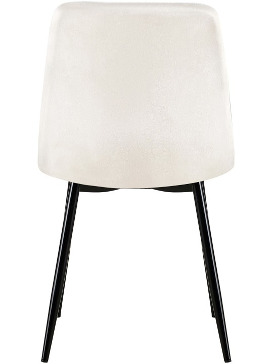 Stol Dijon fløjl, cremehvid
