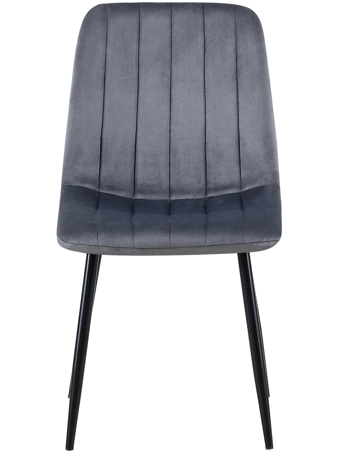Sæt med 4 stole Dijon fløjl, mørkegrå