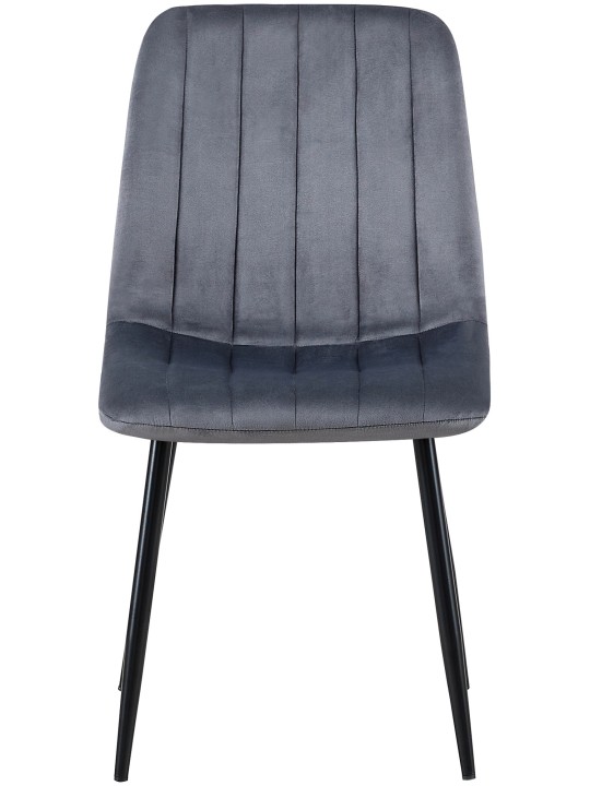Sæt med 4 stole Dijon fløjl, mørkegrå