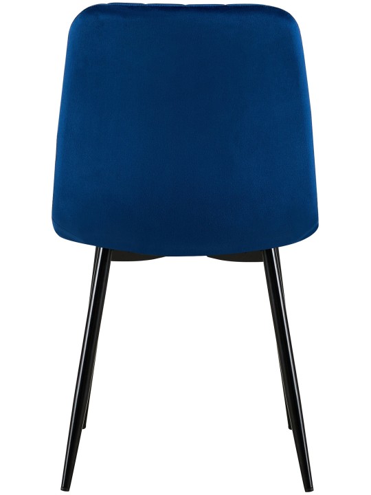 Sæt med 4 stole Dijon fløjl, blå
