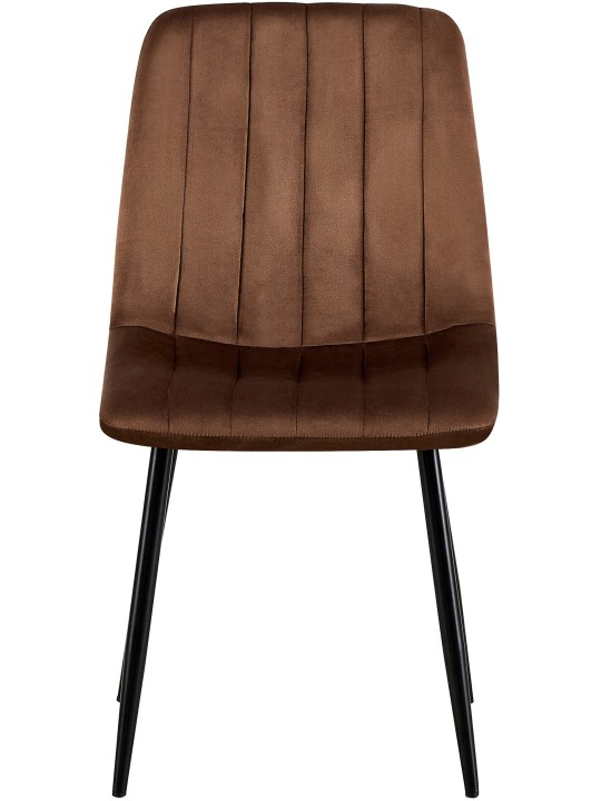 Sæt med 4 Dijon fløjlsstole, brun Sæt med 4 Dijon fløjlsstole, brun