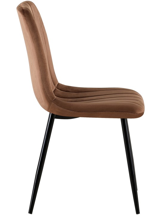 Sæt med 4 Dijon fløjlsstole, brun Sæt med 4 Dijon fløjlsstole, brun