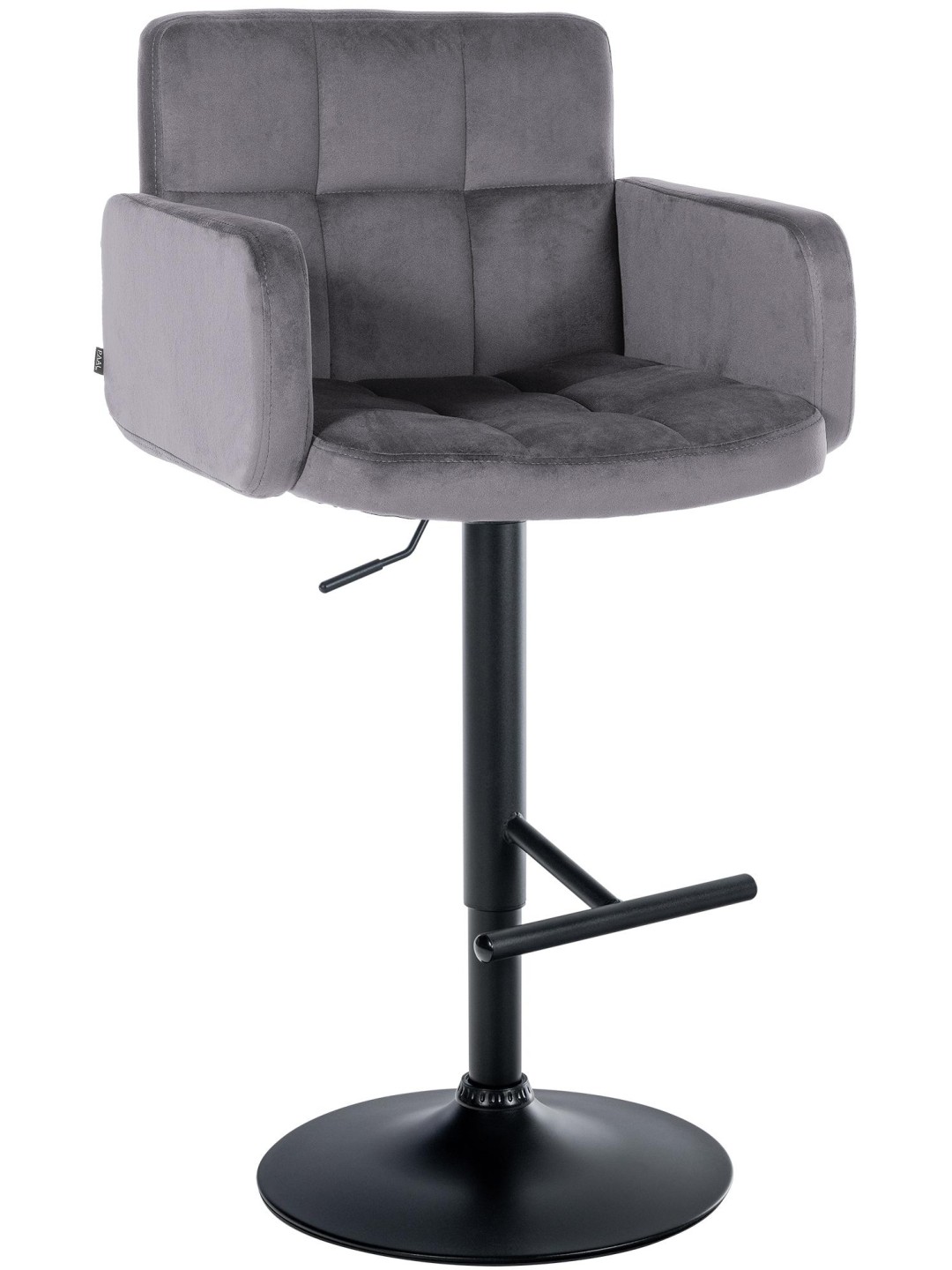Barstol Los Angeles fløjl, mørkegrå