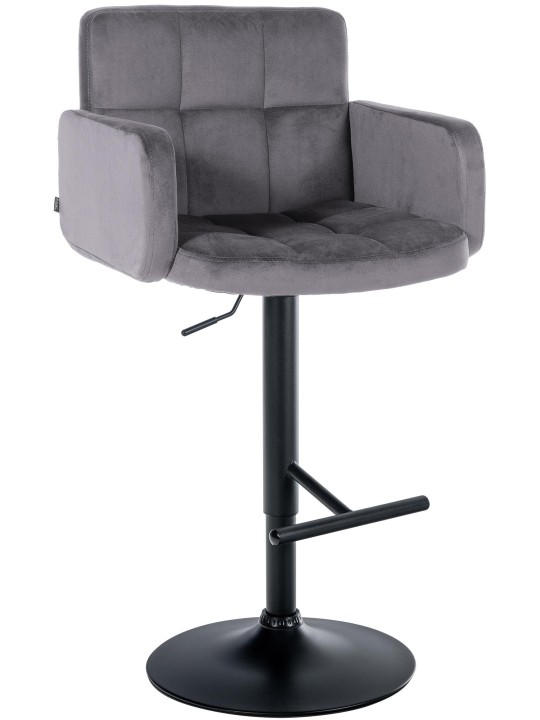 Barstol Los Angeles fløjl, mørkegrå