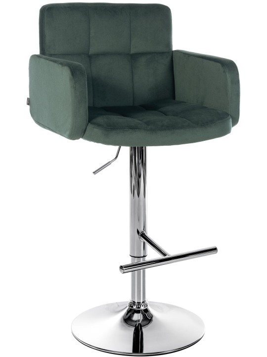 Barstol Los Angeles Velvet Chrome, mørkegrøn