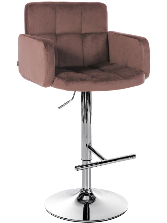 Barstol Los Angeles Velvet Chrome, brun