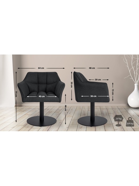 Liggestol Damaso filt, antracit