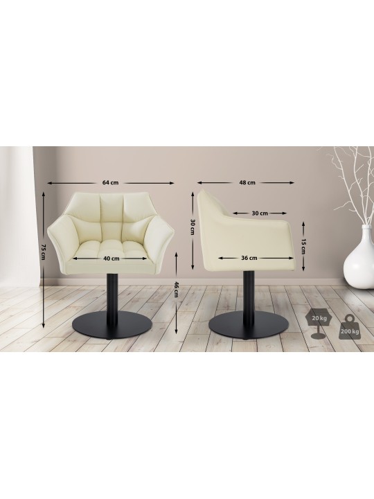 Liggestol Damaso imiteret læder, creme