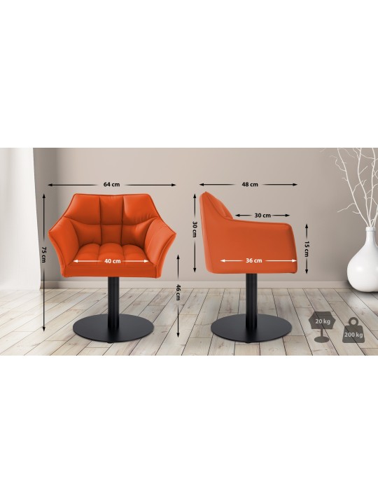 Liggestol Damaso imiteret læder, orange