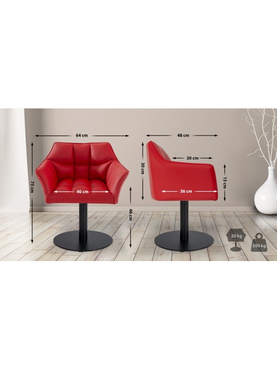 Liggestol Damaso imiteret læder, rød