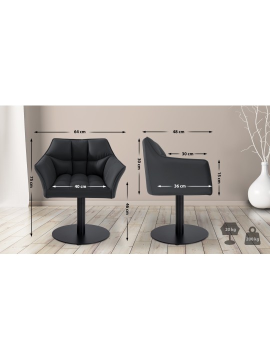 Liggestol Damaso imiteret læder, sort